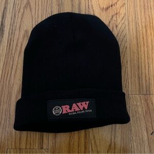 RAW Black Beanie Hat NWOT